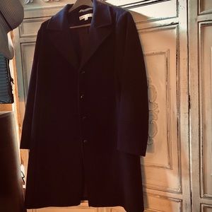 Deep Purple Larry Levine wool blend coat.